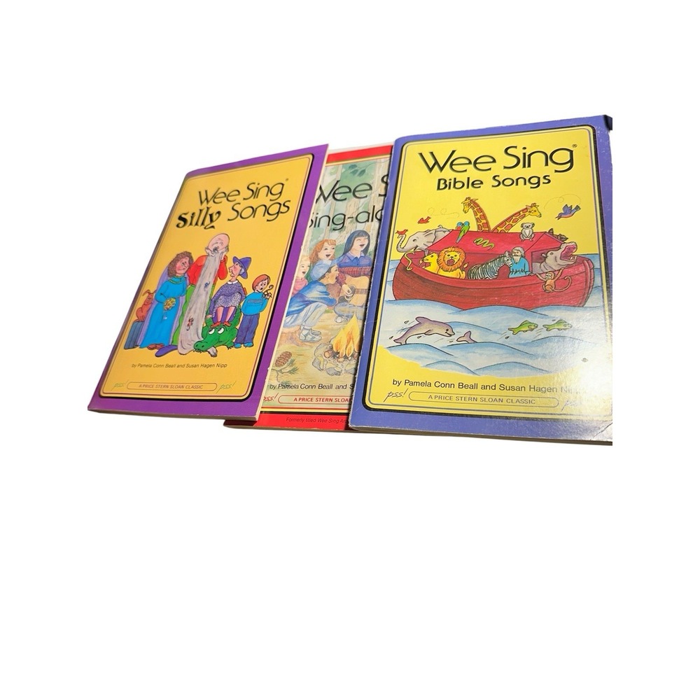 (3) Vintage Wee Sing Sing-along,Bible Songs, Silly Songs (NO Cassettes).